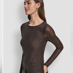 Studded Mesh top by DKNY